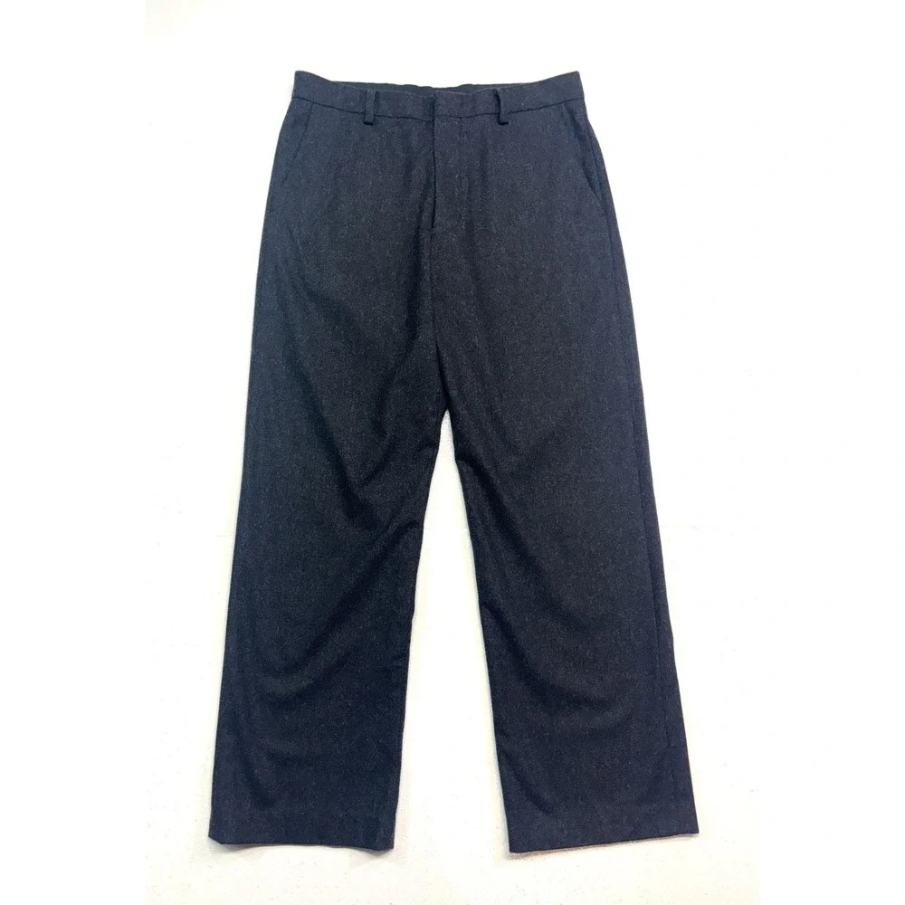 vtg Banana Republic Dawson 35x32‎ Heavy Flannel Cotton Pants Straight Charcoal